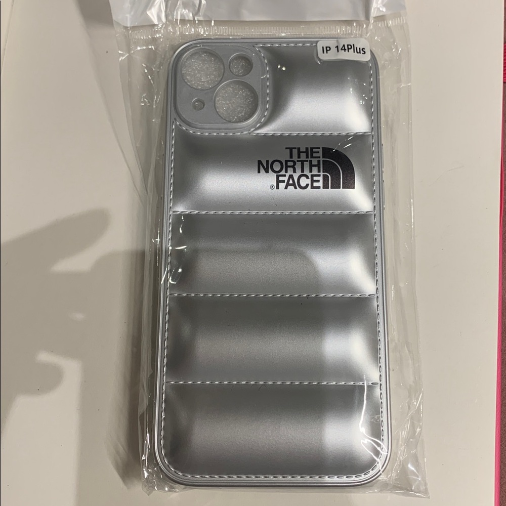 The North Face Metallic Silver iPhone 14 Plus Case